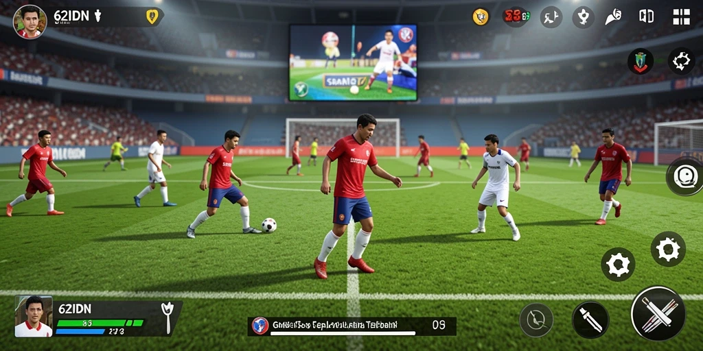 Gameplay seru di lapangan sepak bola dengan 62IDN.