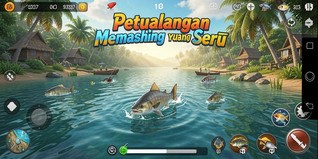 Gameplay seru memancing di berbagai lokasi menakjubkan.