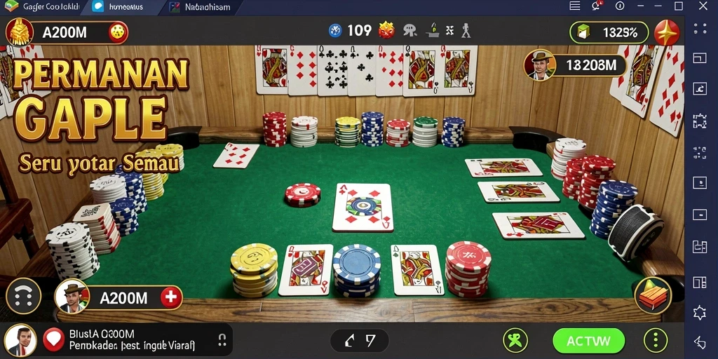 Tampilan gameplay seru saat bermain Gaple di A200M.
