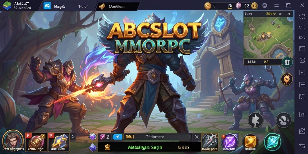 Screenshot gameplay ABCSLOT yang menampilkan aksi pertempuran seru di dunia MMORPG.