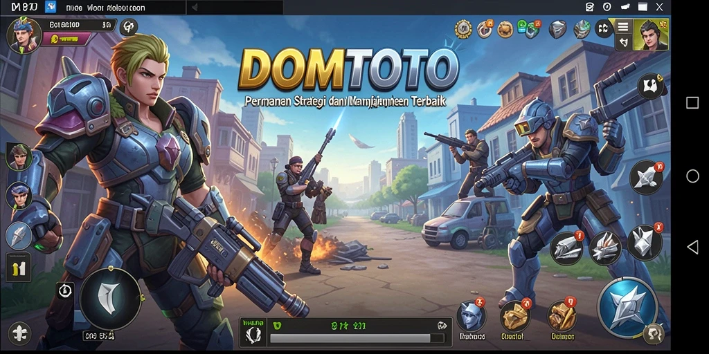 Screenshot utama DOMTOTO menunjukkan gameplay yang seru dan interaktif.
