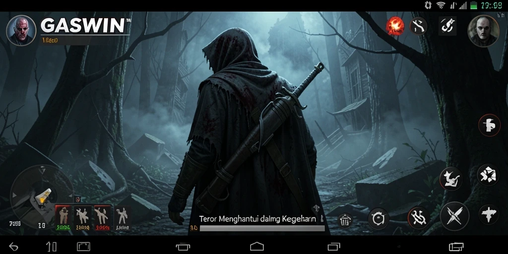 Gambaran mendebarkan dari gameplay Horror di GASWIN.