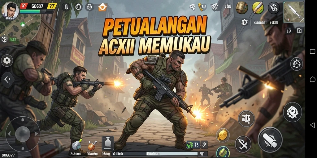 Tampilan gameplay seru di GOGO77 saat bertempur dengan musuh.