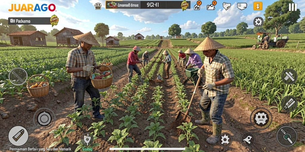 Screenshot JUARAGO menampilkan gameplay bertani yang menarik dan interaktif.