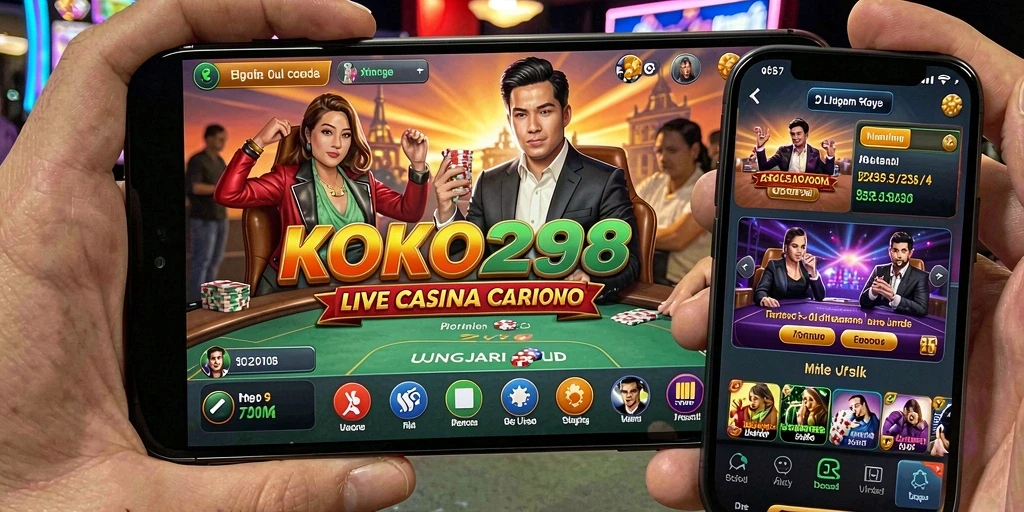 Gameplay Live Casino KOKO288 menampilkan dealer cantik dan permainan nyata.