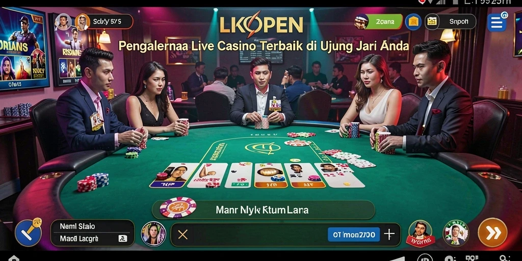 Tampilan gameplay Live Casino LKOPEN yang mengesankan dan interaktif.