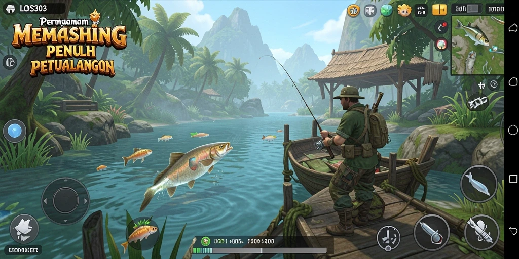 Screenshot gameplay LOS303 menunjukkan pengalaman memancing yang seru dan menantang.