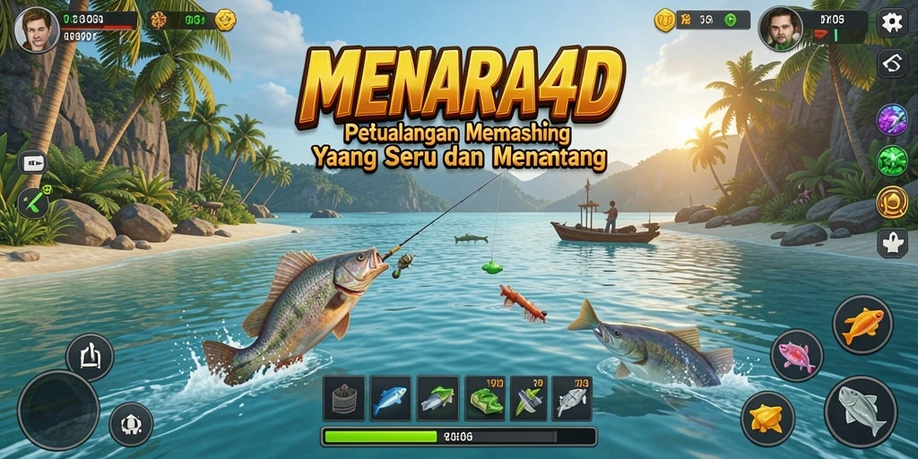 Tampilan menarik dari gameplay memancing di MENARA4D.