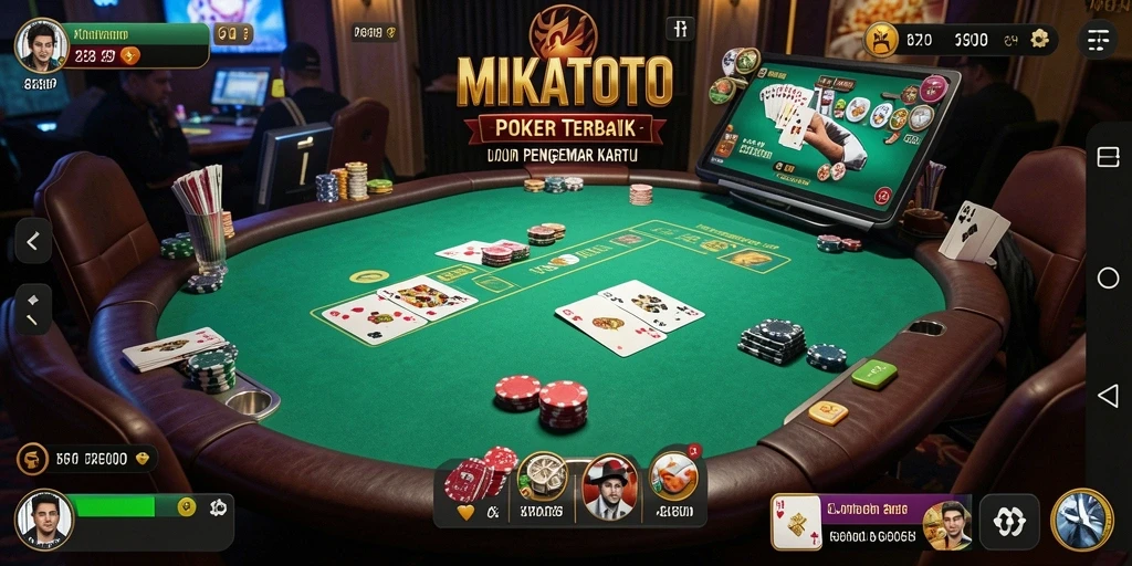 Tampilan gameplay poker MIKATOTO yang menarik dan kompetitif.