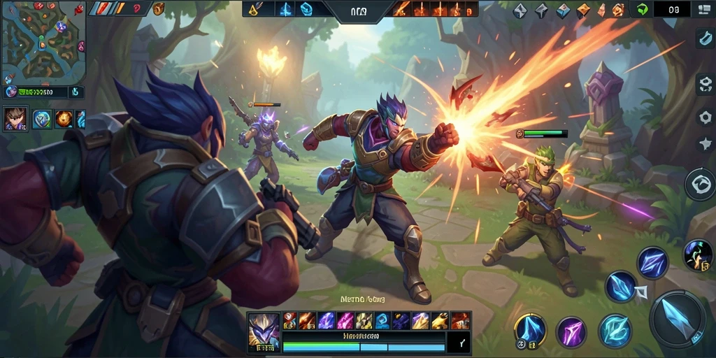Tangkapan layar utama NET29 menampilkan aksi gameplay seru MOBA.