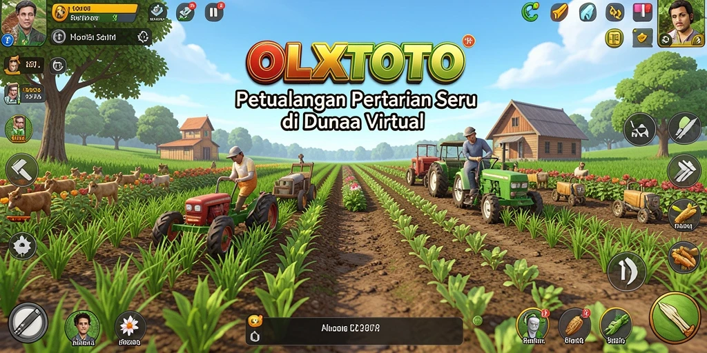 Tampilan gameplay OLXTOTO dengan pertanian yang vibrant dan interaktif.