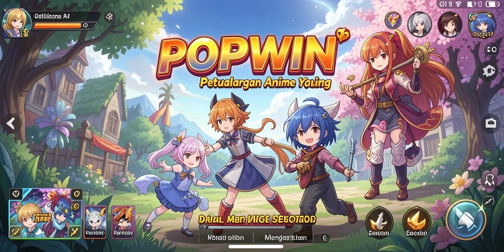 Menampilkan gameplay seru di dunia Anime yang penuh warna.