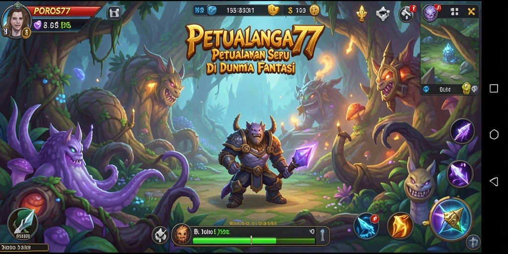 Screenshot utama POROS77 menampilkan aksi seru dalam petualangan.