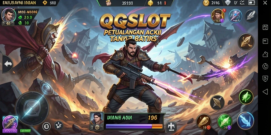 Tampilan screenshot menampilkan karakter bertarung dalam aksi seru.