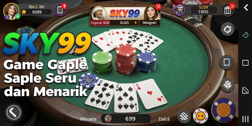 Screenshot gameplay seru Gaple di SKY99.