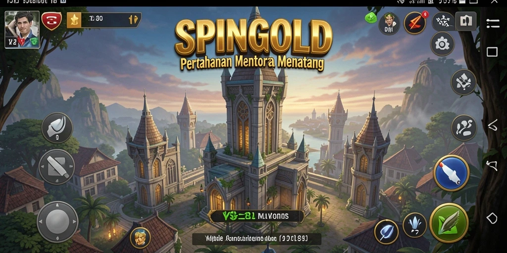 Tampilan gameplay menara pertahanan yang menarik dan dinamis.