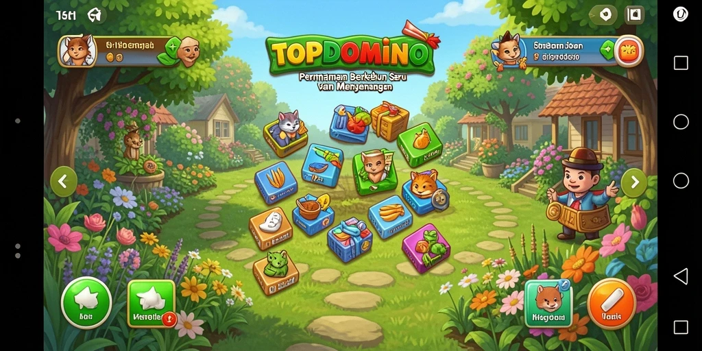 Tampilan gameplay menarik di TOPDOMINO dengan ladang yang subur.