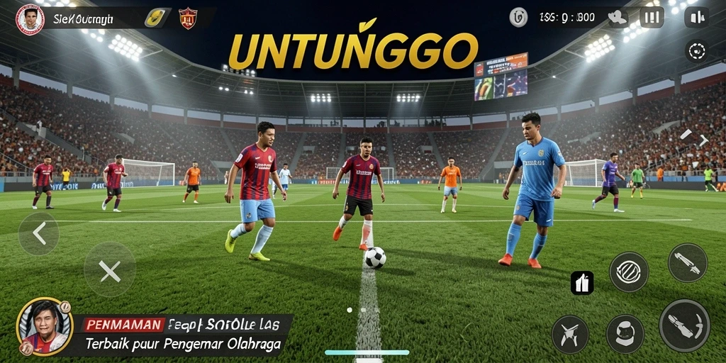 Tampilan menakjubkan dari gameplay sepak bola di UNTUNGGO.